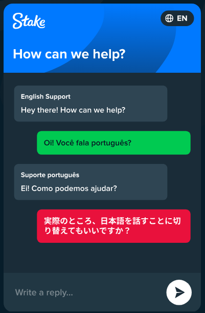 Service client Stake Casino