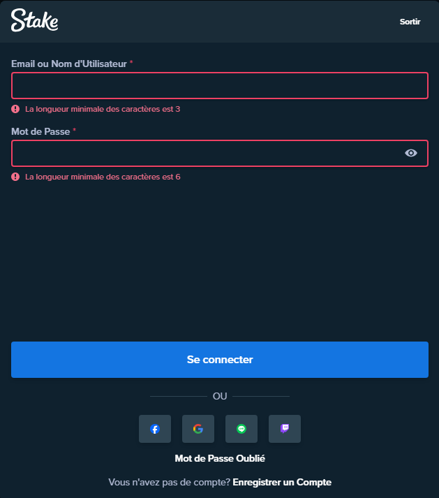 Accès et connexion des membres au casino Stake